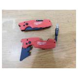 (2) Milwaukee FASTBACK 6-in-1 Folding Utility Knives with General Purpose Blade