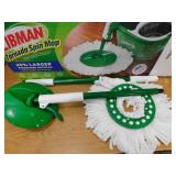 Libman Tornado Spin Mop with Bucket Cleaning System, Microfiber Spin Mop Head, Machine Washable, 14-in. Width