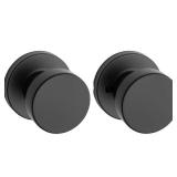 (4) Kwikset Pismo Round Matte Black Hall/Closet Door Knob Featuring Microban Antimicrobial Technology