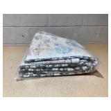 HOMCOM Machine Washable Area Rug, 120"x96"  Indoor Boho Rug, Non-Slip, Low Pile for Living Room, Bedroom, Dining Room, Kitchen, Home Office, Distressed Carpet for High Traffic Areas, Brown Blue (Used)