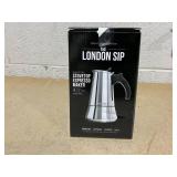 The London Sip Stovetop Espresso Maker, Silver, 6-Cup