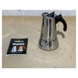 The London Sip Stovetop Espresso Maker, Silver, 6-Cup