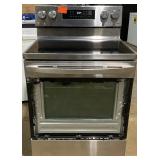 LG 30 in. 6.3 cu. ft. Smart Wi-Fi Enabled Fan Convection Electric Range Oven with AirFry and EasyClean in. Stainless Steel Model # LREL6323S SKU # 1005567098 (Transit Damage Front Glass Broken)