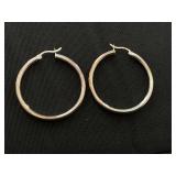 GIANI BERNINI 40mm x 3mm Sterling Silver Polished Tube Hoop Earrings Giani Bernini (Needs Cleaning)