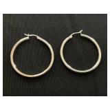 GIANI BERNINI 40mm x 3mm Sterling Silver Polished Tube Hoop Earrings Giani Bernini (Needs Cleaning)