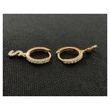 GIANI BERNINI Cubic Zirconia "S" Initial Dangle Hoop Earrings 18k Gold Over Sterling Sliver