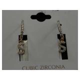GIANI BERNINI Cubic Zirconia "S" Initial Dangle Hoop Earrings 18k Gold Over Sterling Sliver