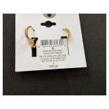 GIANI BERNINI Cubic Zirconia "S" Initial Dangle Hoop Earrings 18k Gold Over Sterling Sliver