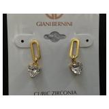 GIANI BERNINI Cubic Zirconia 18K Gold Over Sterling Silver Heart Drop Earrings