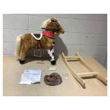 Costway Qaba Baby Rocking Horse, Large Riding Horse W/ Realistic Sounds