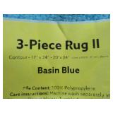 3 piece Basin Blue Rug Set...