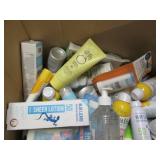 Box of sunscreen and other health a...