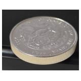2 Oz. 2023 Great Britain  £5 Pounds 2 oz .9999  Fine Silver BULL OF CLARENCE- King Charles - Airtite Case