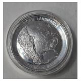 2 oz .999 Fine Silver - Pearl Harbor- (US Landmarks Series #3) - Airtite Case