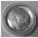 2 Oz. .999 Fine Silver  Round - American Landmark Series - Grand Canyon - Airtite Case
