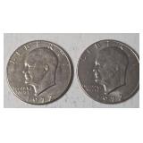 2 - 1972 Eisenhower Dollars - UNC