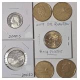 4 - Canadian Dollars (Loonies), 2009 DC  Gold Plated Quarter, 2000-S Nickel, 2003-S Missouri State Quarter