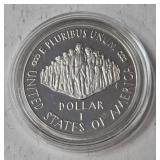 1 Oz. Silver - US Constitution Liberty Coin - 200th Anniversary 1787-1987 - Proof Mint - Velvet Case