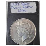 1923 Silver Peace Dollar - UNC -  Black Slab