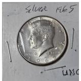 1965 Kennedy Silver Half Dollar- 40% Silver - UNC