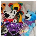 Lot of 10 Grateful Dead Beanie Bears by Liquid Blue