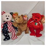 Lot of 3 Beanie Babies-Ty-Various Themes as Pictured