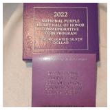 2022 National Purple Heart Hall of Fame UNC 1oz Silver Dollar-US Mint