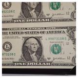 2003 A Uncut Series $1 Washington Bills w/C.O.A