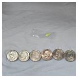 Lot of 6 Ike Dollars in XF and VF Condition