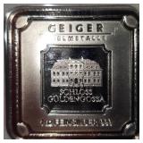 1oz Silver Geiger Square Ingot