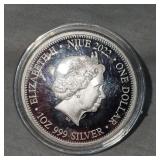 2022 1  oz Lions and Wolves Silver Round