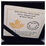 2021 $5 Silver Maple Leaf "W" Mint Mark