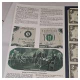 1976 US Bureau Engraving and Printing 4 Uncut 1976 $2 Bills UNC