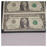 1995 US Bureau Engraving and Printing 4 Uncut 1995 $2 Bills UNC