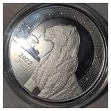 2022 Five Cedis 1oz Silver Ghana Lion