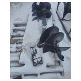 Excavator auger with 3 bits and hose set