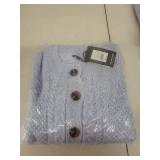 4X Lavender Cable Knit Cardigan Sweater with Button Front