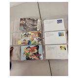 Binder Collection of US Stamp Postcards with Comic Strip and Historical Themes