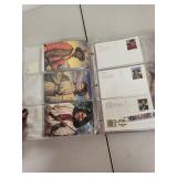 Binder Collection of US Stamp Postcards with Comic Strip and Historical Themes