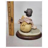 1981 B. Merli Girl with Basket of Flowers Porcelain Figurine