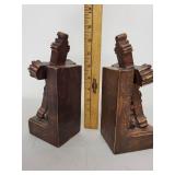Pair of Decorative Cross Bookends with Ornate Design