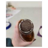 Vintage Frankfort Distillery Amber Bottle and Silver-Plated Coasters Set