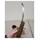 Vintage Kitchen Utensil Lot with Knife, Can Opener, Nutcracker, and Knife Sharpener