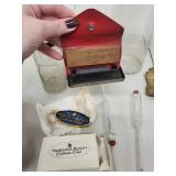 Assorted Vintage Laboratory Glassware and Anheuser-Busch Collectibles