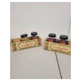 Set of 4 Jars with Ridge Runner Miniature Knives and Keychains in Wooden Cheese Crates