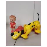 Collection of Vintage Toys Including Bunny Bank, Beauty and the Beast, and Others