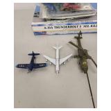 Collection of Model Aircraft Kits and Die-Cast Planes