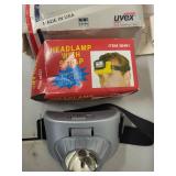 Safety Gear Lot: Blaze Orange Vest, Safety Glasses, and 2 Headlamps with Straps