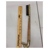 Vintage Brass and Wood Shoe Brush with Duck Head Handle