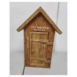 Vintage Miniature Wooden Outhouse Pub West Vista CA 1986
